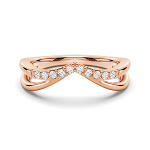 Double Row Curved Crossover Wedding Band