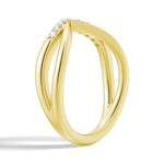 Double Row Curved Crossover Wedding Band