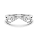 Double Row Curved Crossover Wedding Band