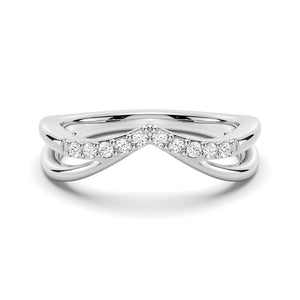 Double Row Curved Crossover Wedding Band