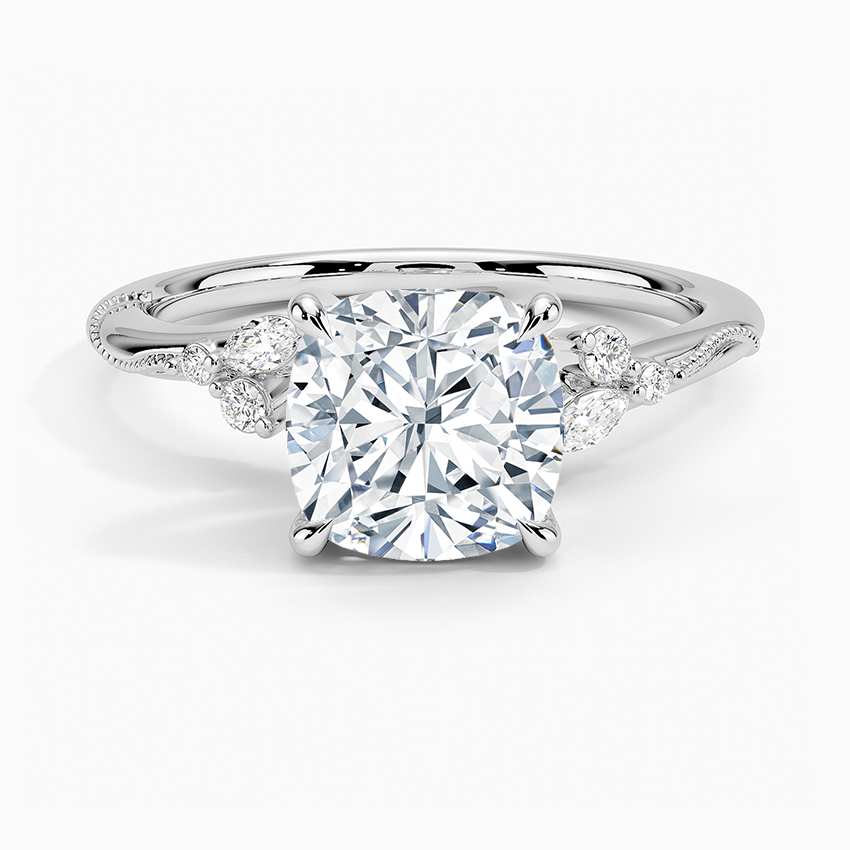 Elegant Cushion Cut Moissanite Engagement Ring