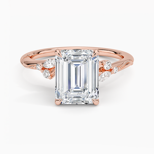 Elegant Emerald Cut Moissanite Engagement Ring