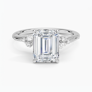 Elegant Emerald Cut Moissanite Engagement Ring