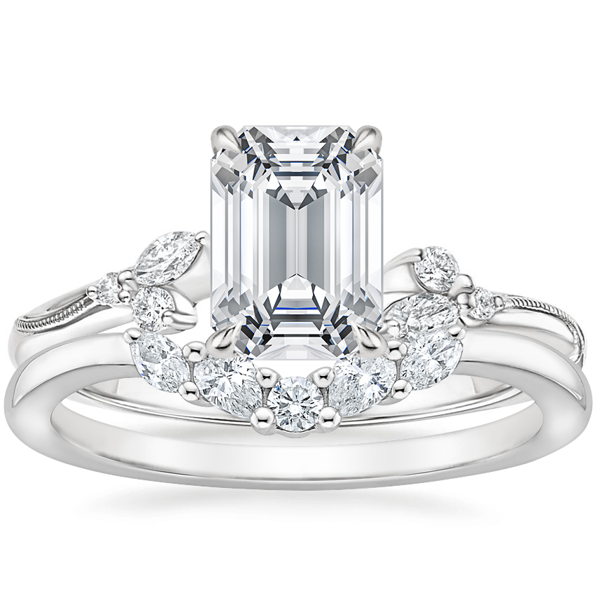 Elegant Emerald Cut Moissanite Engagement Ring