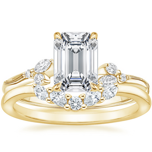 Elegant Emerald Cut Moissanite Engagement Ring