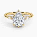 Elegant Pear Moissanite Engagement Ring with Accent Stones