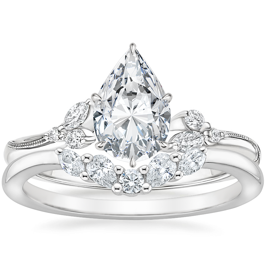 Elegant Pear Shaped Moissanite Engagement Ring