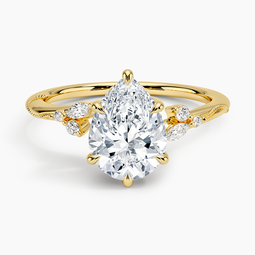 Elegant Pear Shaped Moissanite Engagement Ring Copy