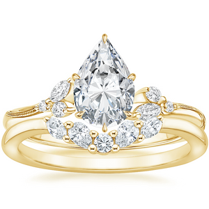 Elegant Pear Shaped Moissanite Engagement Ring