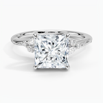 Elegant Princess Cut Moissanite Engagement Ring