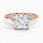 Elegant Princess Cut Moissanite Engagement Ring