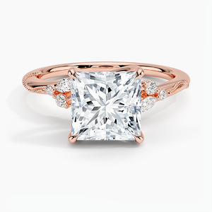 Elegant Princess Cut Moissanite Engagement Ring