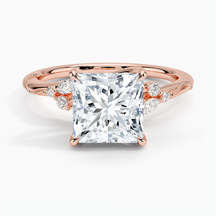 Elegant Princess Cut Moissanite Engagement Ring