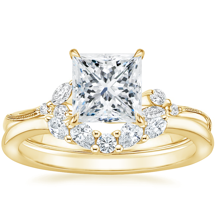 Elegant Princess Cut Moissanite Engagement Ring