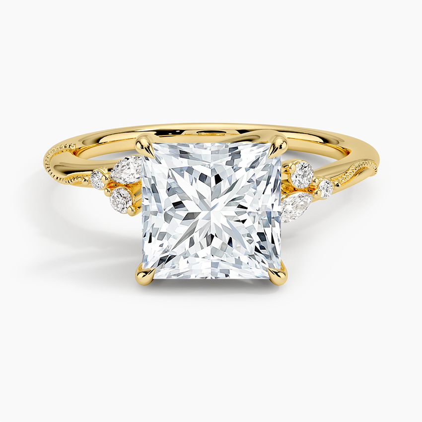 Elegant Princess Cut Moissanite Engagement Ring