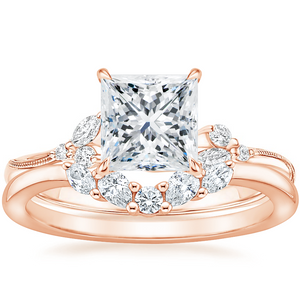 Elegant Princess Cut Moissanite Engagement Ring