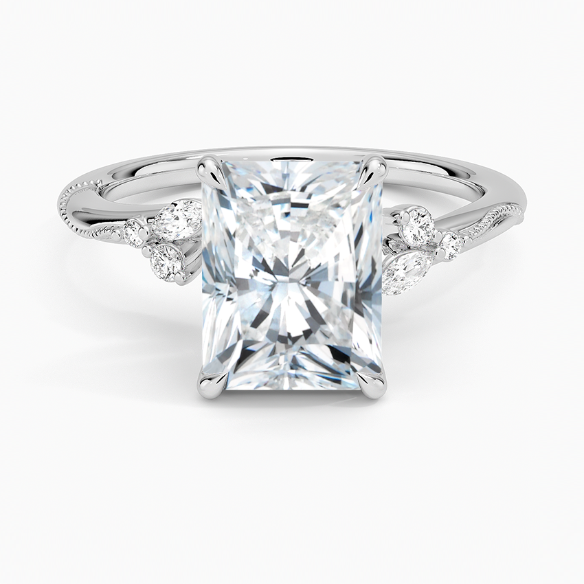 Elegant Radiant Cut Moissanite Engagement Ring