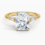 Elegant Radiant Moissanite Engagement Ring with Accent Stones