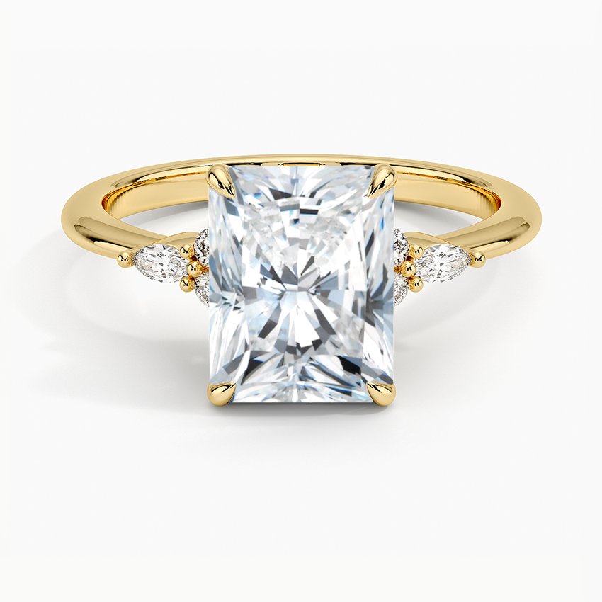 Elegant Radiant Moissanite Engagement Ring with Accent Stones