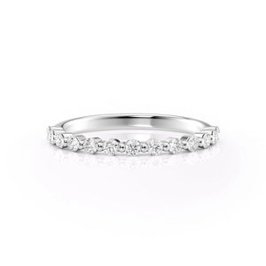 Elegant Round Cut Moissanite Wedding Band