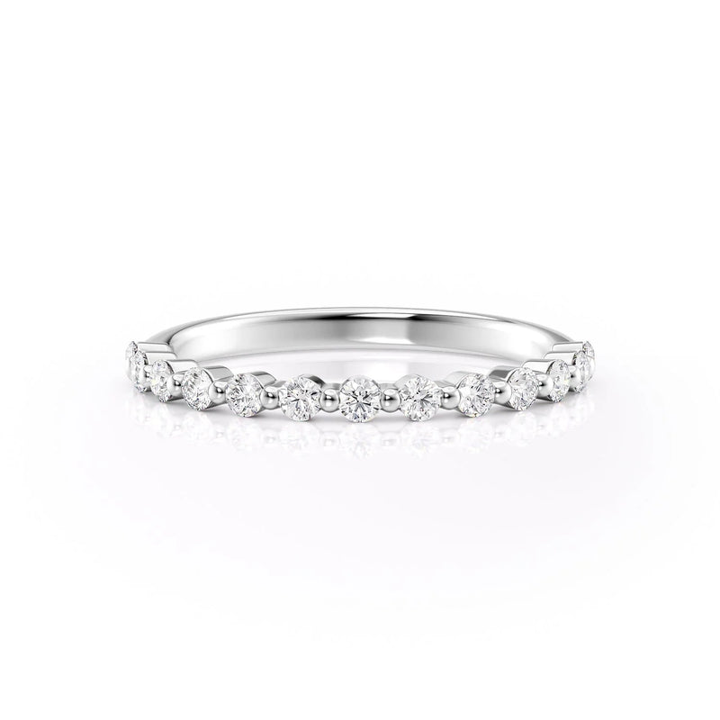 Elegant Round Cut Moissanite Wedding Band