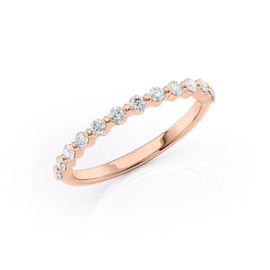 Elegant Round Cut Moissanite Wedding Band