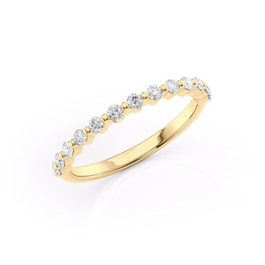 Elegant Round Cut Moissanite Wedding Band