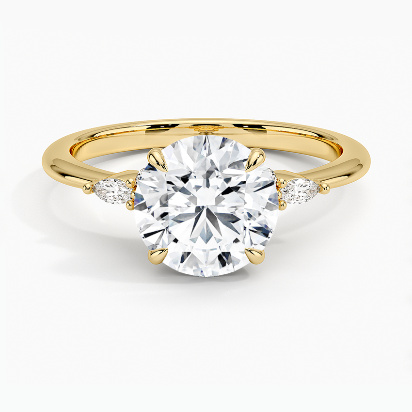 Elegant Round Moissanite Engagement Ring with Accent Stones