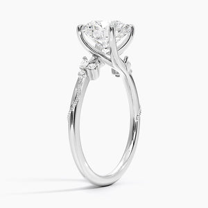 Elegant Round Shaped Moissanite Engagement Ring