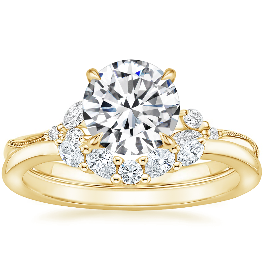 Elegant Round Shaped Moissanite Engagement Ring