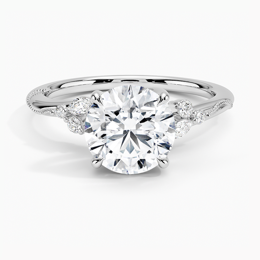 Elegant Round Shaped Moissanite Engagement Ring