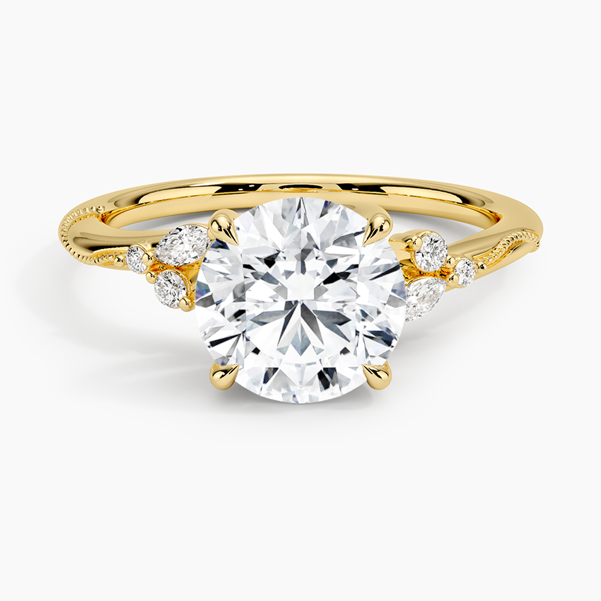 Elegant Round Shaped Moissanite Engagement Ring