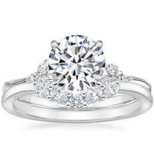 Elegant Round Shaped Moissanite Engagement Ring