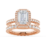 Emerald Cut Moissanite Bridal Set