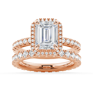 Emerald Cut Moissanite Bridal Set