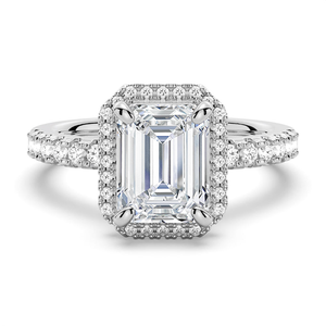 Emerald Cut Moissanite Bridal Set