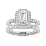 Emerald Cut Moissanite Bridal Set