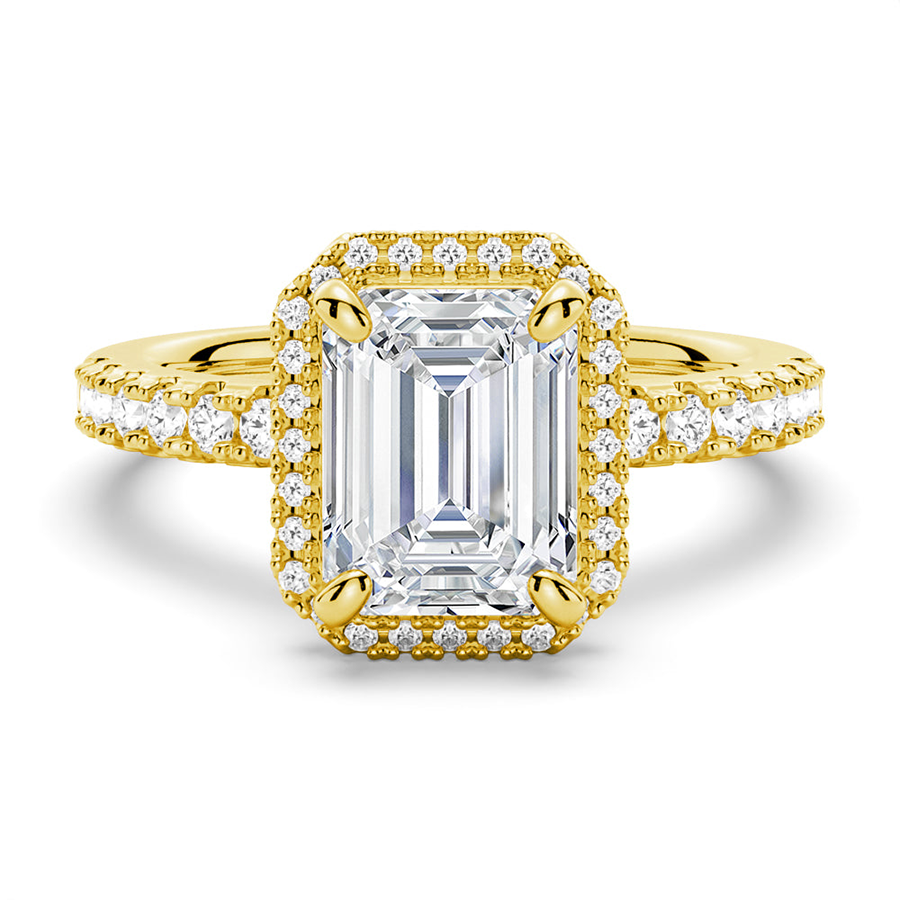 Emerald Cut Moissanite Bridal Set