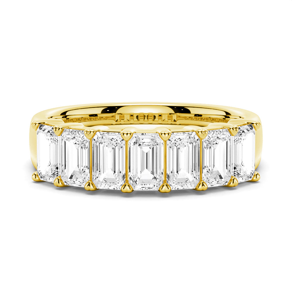 Emerald Cut Moissanite Eternity Wedding Band