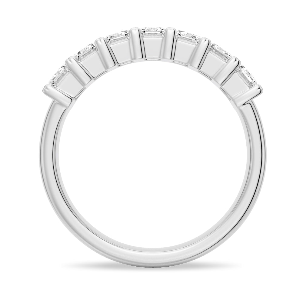 Emerald Cut Moissanite Eternity Wedding Band