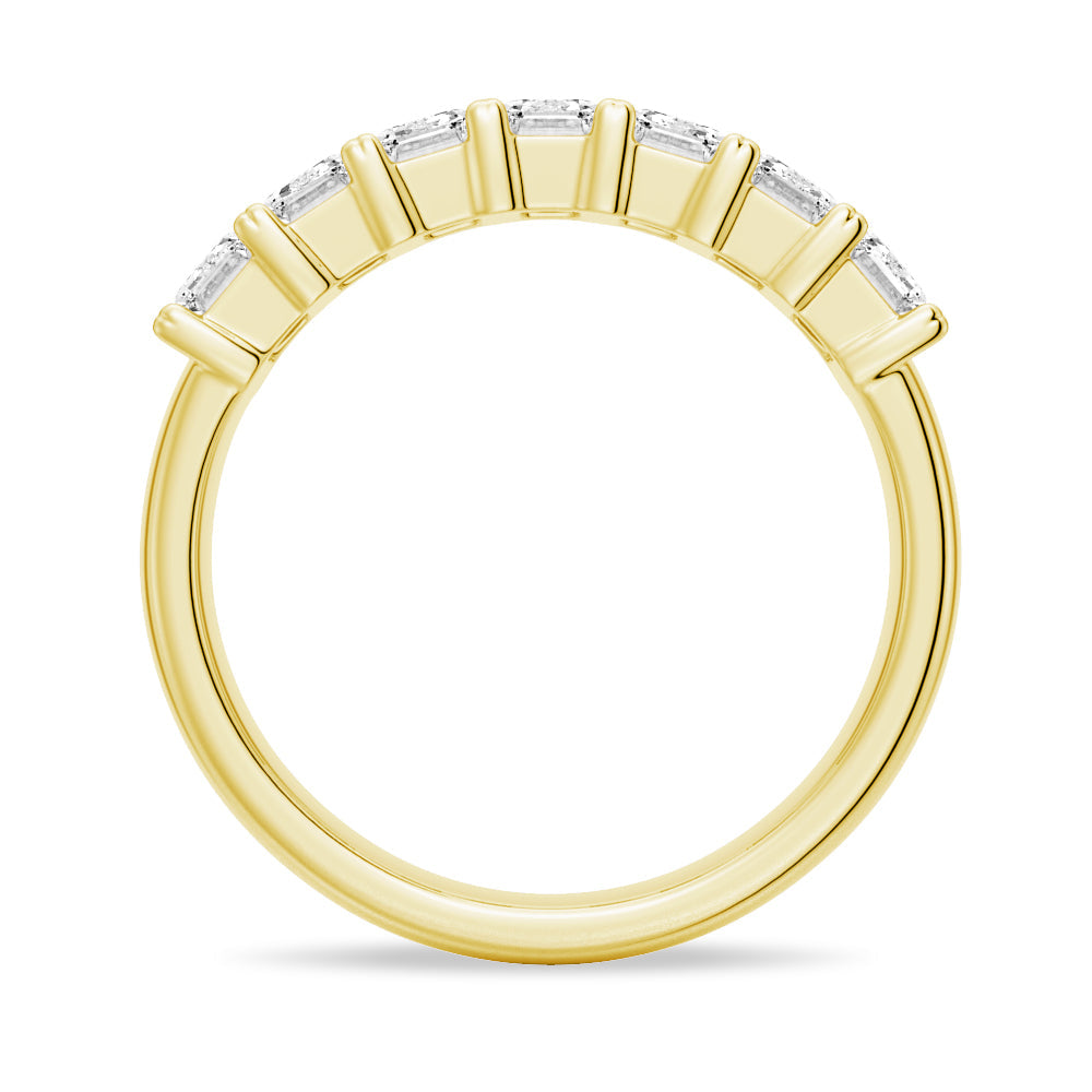 Emerald Cut Moissanite Eternity Wedding Band