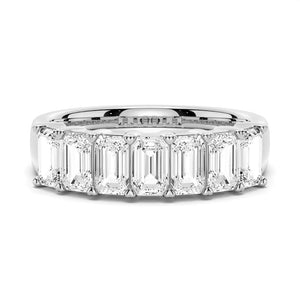 Emerald Cut Moissanite Eternity Wedding Band