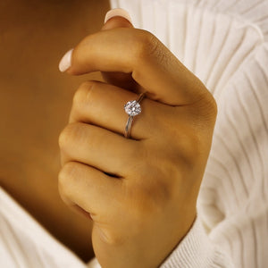 Eternal Heart Solitaire Round Moissanite Ring