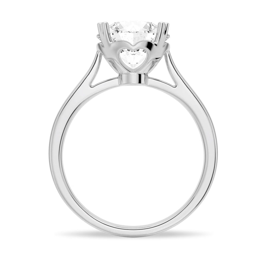 Eternal Heart Solitaire Round Moissanite Ring