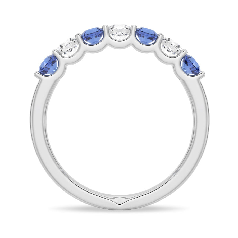 Eternal Sapphire Serenade Moissanite Wedding Band