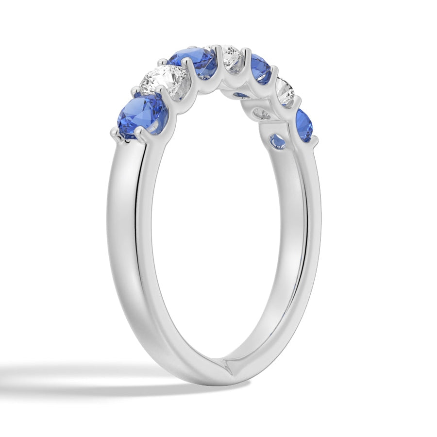 Eternal Sapphire Serenade Moissanite Wedding Band