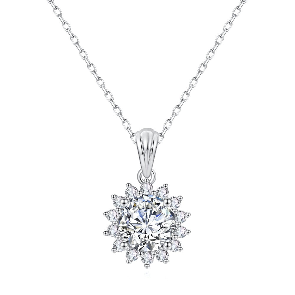 Flower Shaped Moissanite Necklace