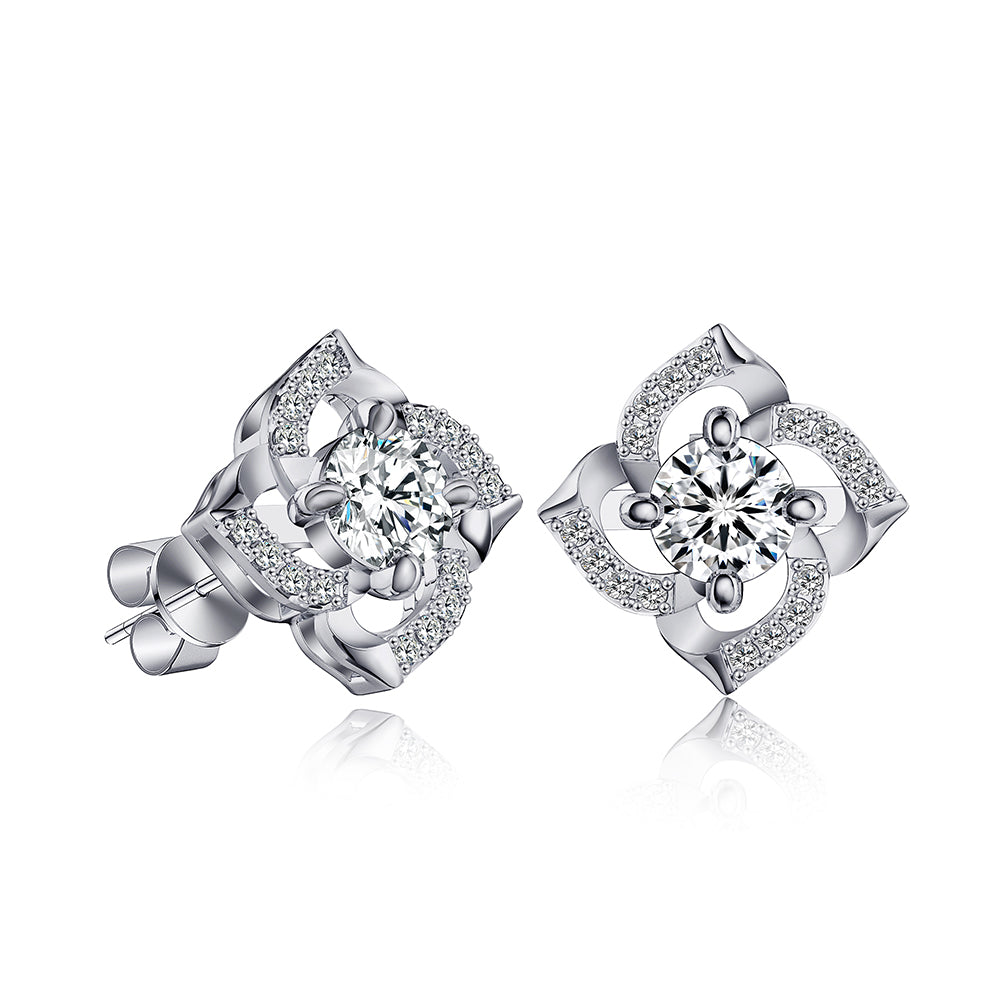 Flowers Shaped Moissanite Earrings - 1.16CTW