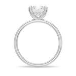 Four-Prong Radiant Moissanite Engagement Ring With Hidden Halo