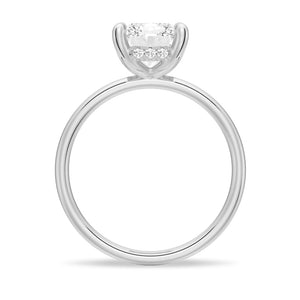 Four-Prong Radiant Moissanite Engagement Ring With Hidden Halo